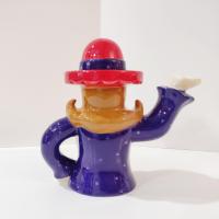 Vintage Red Hat Society Ceramic Tea Pot, Fancy Lady Tea Pot