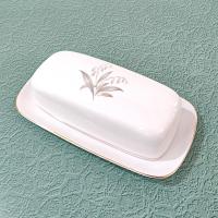 Vintage Kaysons Fine China Golden Rhapsody Covered Butter Dish, 1960's Japanese Porcelain Butter Plate