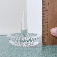 Vintage Waterford Crystal Ring Dish, Round Ring Holder with Post