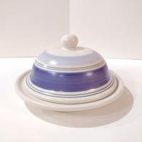 Vintage Pfaltzgraff Rio Ceramic Covered Butter Cheese Dish, Plate with Dome Lid