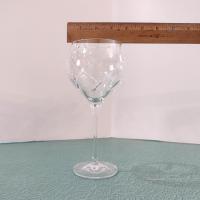 Vintage Crystal Balloon Chardonnay Wine Glass, Signed Rogaska Chelsea Cut Crystal Swirl White Wine Glass