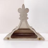 Vintage Gold Toned Distressed Wall Shelf with Leaf Design, Roman Greek Style Corbel Floating Shelf