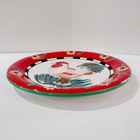 Vintage 222 Fifth Sunflower Rooster Large Ceramic Dinner Plate