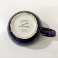 Vintage Blue Nautical Rope Boat Captain Sailor Ceramic Coffee Tea Oversized Mug, KIG Brushes Hand Painted Mug