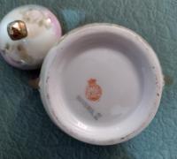 Antique Hand Painted Covered Sugar Bowl with Roses Design and Gold Trim, Bavaria Prince Regent Germany LDBCo