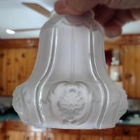 Vintage Victorian Style Hourglass Bell Shaped Frosted Glass Lamp Light Shade, Replacement Shade