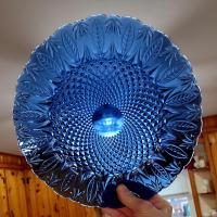 Vintage Arcoroc Avon Royal Sapphire Blue Dinner Plates, Set of Four