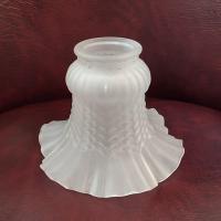 Vintage Frosted Glass Ruffled Tulip Light Shade, Flower Shaped Replacement Shade