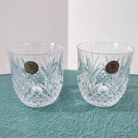 Vintage NEW Cristal de Flandre Salzburg Crystal Rocks Glasses, Set of Two, 10 Ounce Old Fashioned Glasses, Whiskey Glasses, Lowball Glasses