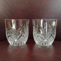 Vintage NEW Cristal de Flandre Salzburg Crystal Rocks Glasses, Set of Two, 10 Ounce Old Fashioned Glasses, Whiskey Glasses, Lowball Glasses