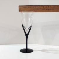 Vintage Sasaki Crystal Wine Glasses, Set of Two, Capistrano Black