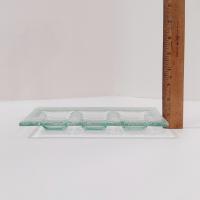 Vintage Recycled Green Glass Three Sectioned Sauce Dish, Sushi Sauce Tray