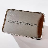 Vintage H. G. Saunders Ian Logan Hinged Lid Tin, House Shaped Storage Tin Box