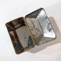 Vintage H. G. Saunders Ian Logan Hinged Lid Tin, House Shaped Storage Tin Box