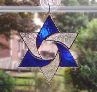 Star of David Stained Glass Suncatcher, Custom Colors Available