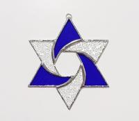 Star of David Stained Glass Suncatcher, Custom Colors Available