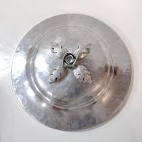 Vintage Hammered Aluminum Covered Serving Dish Bowl, Hand Wrought Silverlook 557