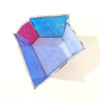 Stained Glass Desk Organizer, Remote Control Pen Pencil Holder