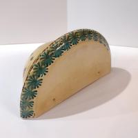 Vintage Tuscan Ceramic Wall Shelf Sconce with Lady Bug Floral Design