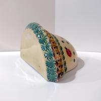 Vintage Tuscan Ceramic Wall Shelf Sconce with Lady Bug Floral Design
