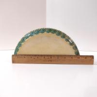Vintage Tuscan Ceramic Wall Shelf Sconce with Lady Bug Floral Design