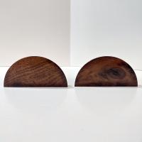 Vintage Wooden Spindle Wall Shelves, Set of Two, Dark Brown Decorative Display Shelves