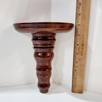 Vintage Wooden Spindle Wall Shelves, Set of Two, Dark Brown Decorative Display Shelves