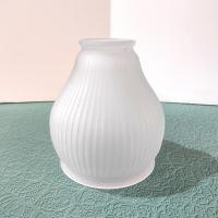 Vintage Ribbed White Satin Glass Lamp Shade, Replacement Light Shade