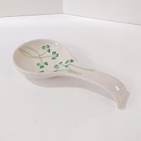 Vintage Shamrock Ceramic Spoon Rest, Irish Kitchen Decor