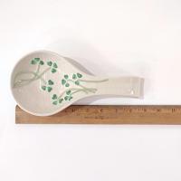 Vintage Shamrock Ceramic Spoon Rest, Irish Kitchen Decor