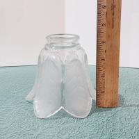 Vintage Frosted Petal Leaf Glass Lamp Light Shade, Flower Shaped Replacement Shade