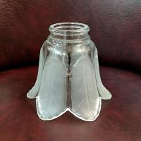 Vintage Frosted Petal Leaf Glass Lamp Light Shade, Flower Shaped Replacement Shade