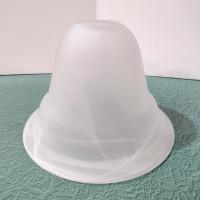 Vintage White Swirl Milk Glass Lamp Light Shade, Bell Shaped Replacement Pendant Shade