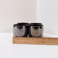 Vintage Silver Chevron Whiskey Glasses, Set of Four, Retro Rocks Glasses
