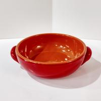 Vintage Ceramic Stoneware Handled Soup Bowl, De Silva Italy Soup Crock