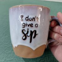 Vintage I Don't Give a Sip Coffee Tea Mug, Funny Humorous Ceramic Mug