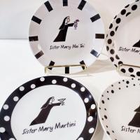 Vintage Jill Seale Whimsical Collection Sister Mary Nun Appetizer Cocktail Plates, Set of 6