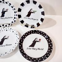 Vintage Jill Seale Whimsical Collection Sister Mary Nun Appetizer Cocktail Plates, Set of 6