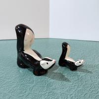 Vintage Momma and Baby Skunk Ceramic Figurines, Set of Two
