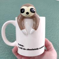 Sloth Coffee Tea Figurative Ceramic Mug, Today I Will Do Absolutely Nothing