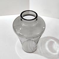 Vintage MCM Smoke Gray Glass Hurricane Candle Chimney, MCM Smoky Grey Glass Oil Lamp Globe Shade