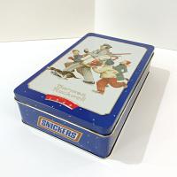 Vintage 1996 Norman Rockwell Snickers Christmas Holiday Tin, Snickers Candy Collectible Tin Storage Container