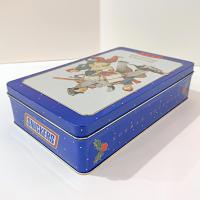 Vintage 1996 Norman Rockwell Snickers Christmas Holiday Tin, Snickers Candy Collectible Tin Storage Container