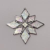 Clear Iridescent Stained Glass Snowflake Suncatcher, Glass Snowflake Ornament, Custom Colors Available
