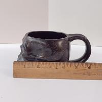 Vintage Williams Sonoma Black Skull Ceramic Mug, Halloween Coffee Tea Mug
