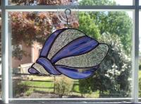Stained Glass Shell Suncatcher, Purple and Clear