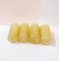 Vintage Spaghetti String Glasses, Set of Four, Color Craft Shat R Pruf 12 Ounce Yellow Tumblers