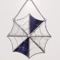 Stained Glass Spiderweb Suncatcher, Halloween Decoration