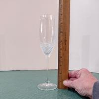 Vintage Crystal Champagne Flutes, Set of Four, Cristal D'Arques-Durand Spirale  Mate Champagne Glasses