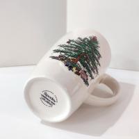 Vintage Spode Christmas Tree Latte Mug with Original Box, Green Interior and Raised Design, 1938 - Current Backstamp